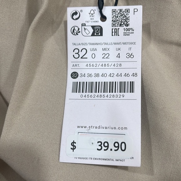 STRADIVARIUS SMART STRAIGHT-LEG TROUSERS in Size O - Picture 5 of 6